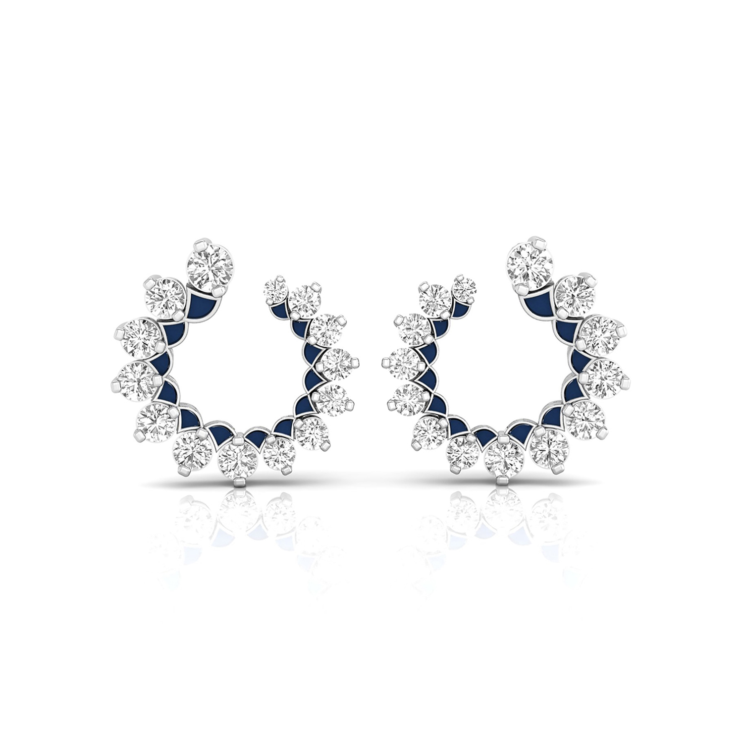 Bingo 2 4/9 Ct round brilliant cut natural diamond cocktail studs for women