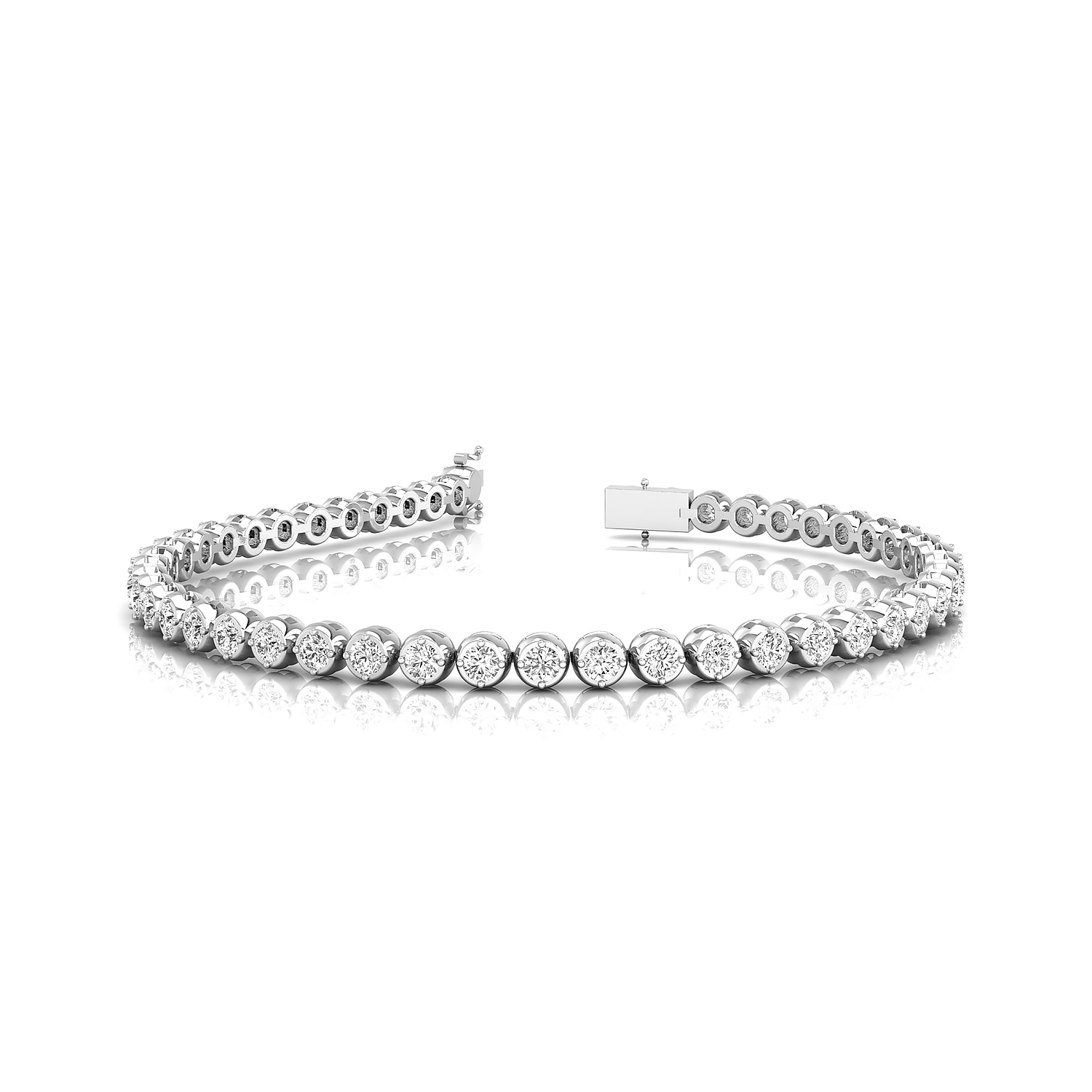 4 1/5 Ct round brilliant cut natural diamond tennis bracelet