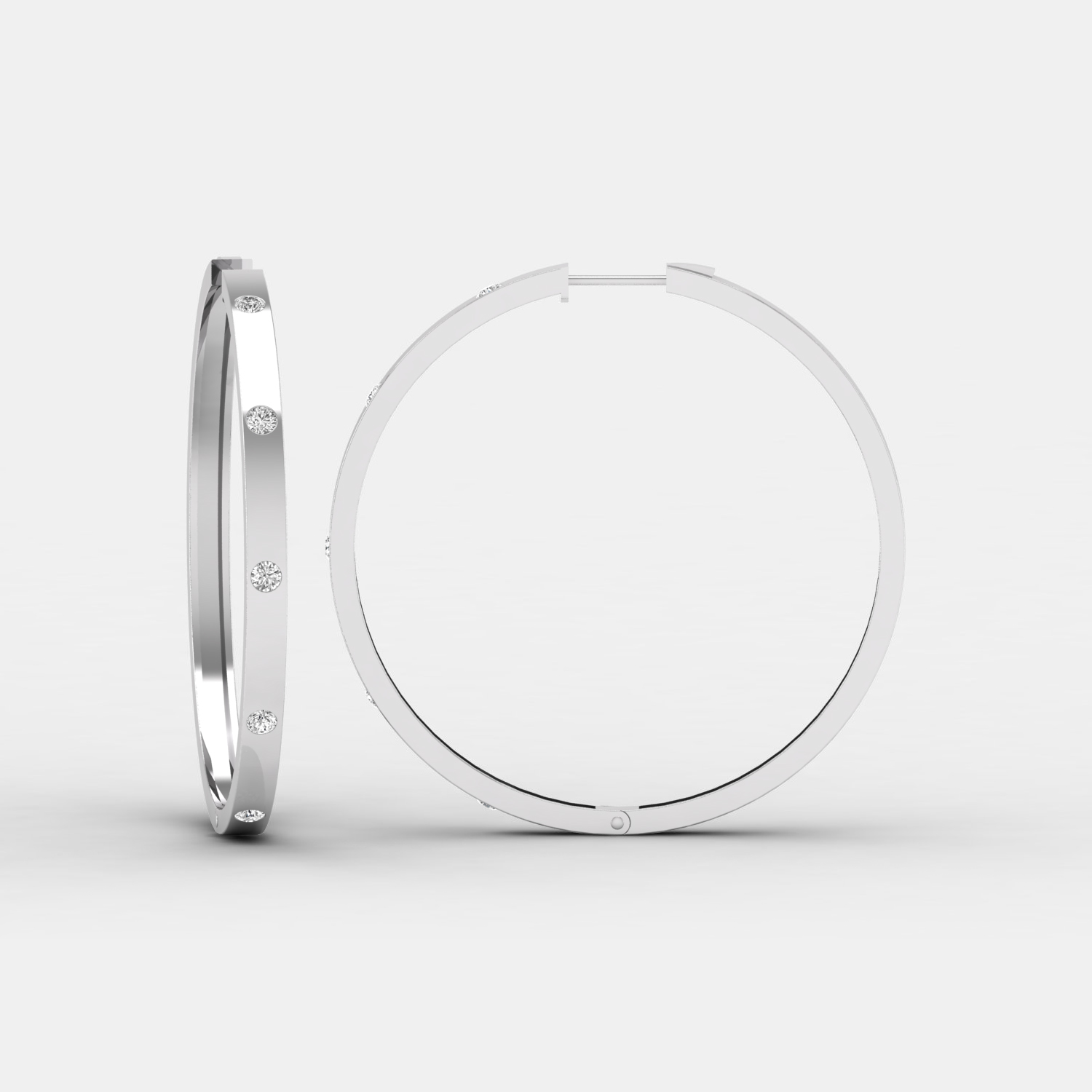 1.02 ct round cut natural diamond party wear hoop earrings