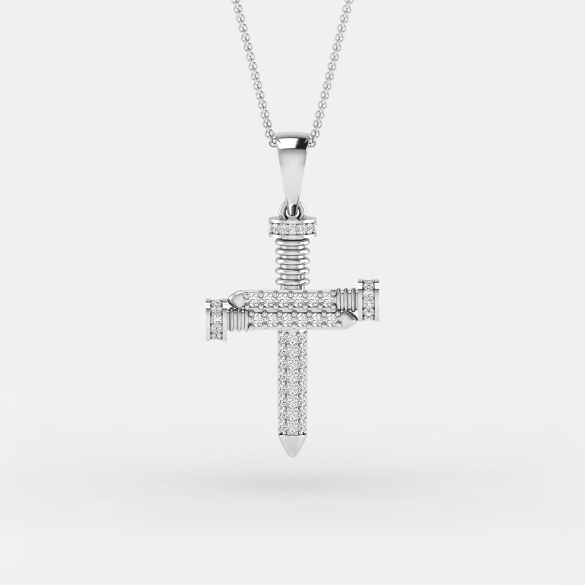 Antique Nail Cross Necklace In Pewter – Forgiven Jewelry