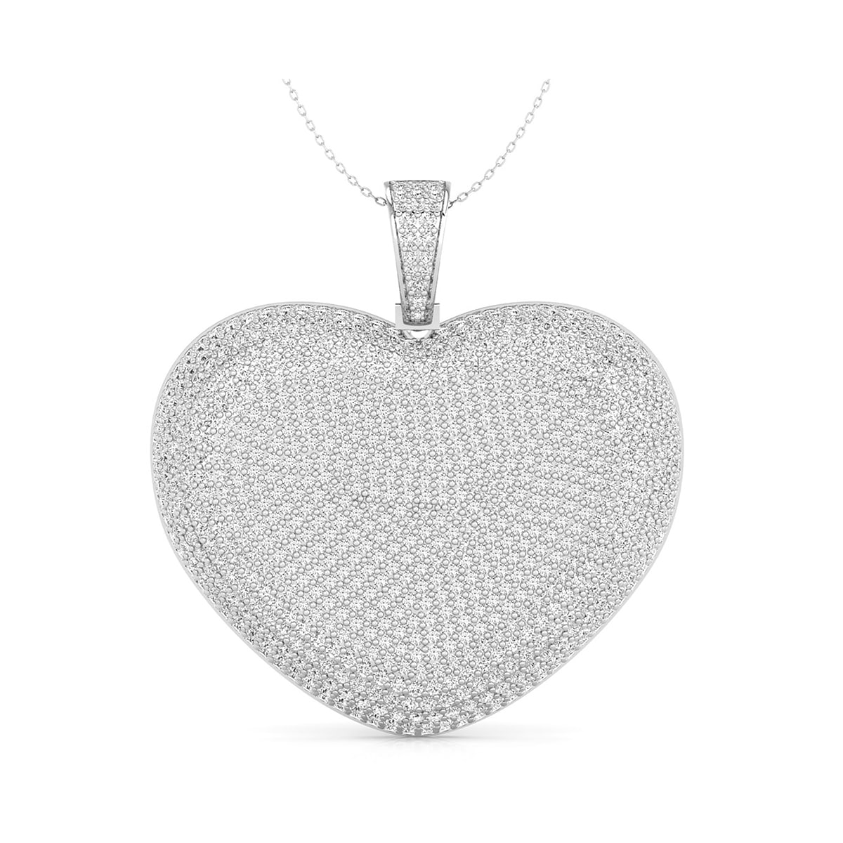 diamond beautiful puffy heart necklace