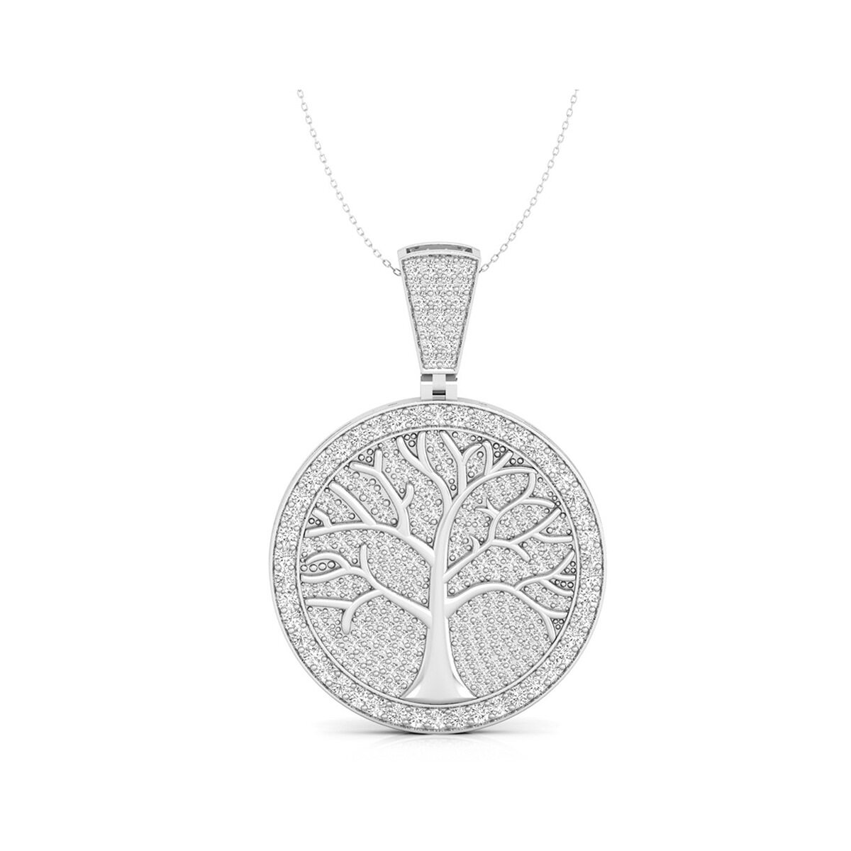 diamond tree of life necklace for men & women